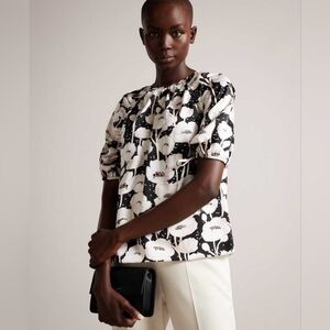 Ted Baker Luciani Floral Print Puff Sleeve Blouse